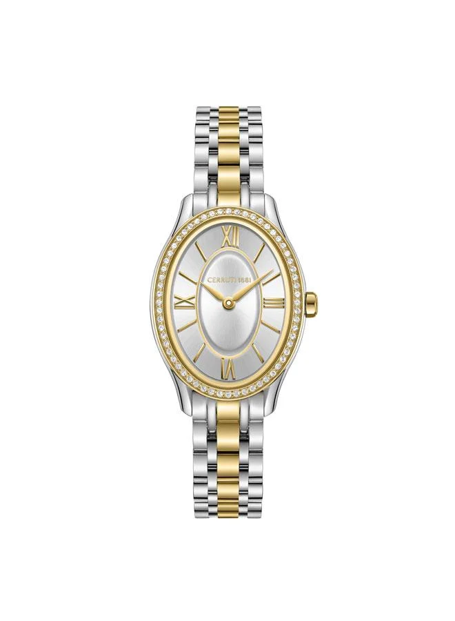 CERRUTI 1881 Brescia Silver Dial Stainless Steel Bracelet Analog Watch for Women, 26.5mm